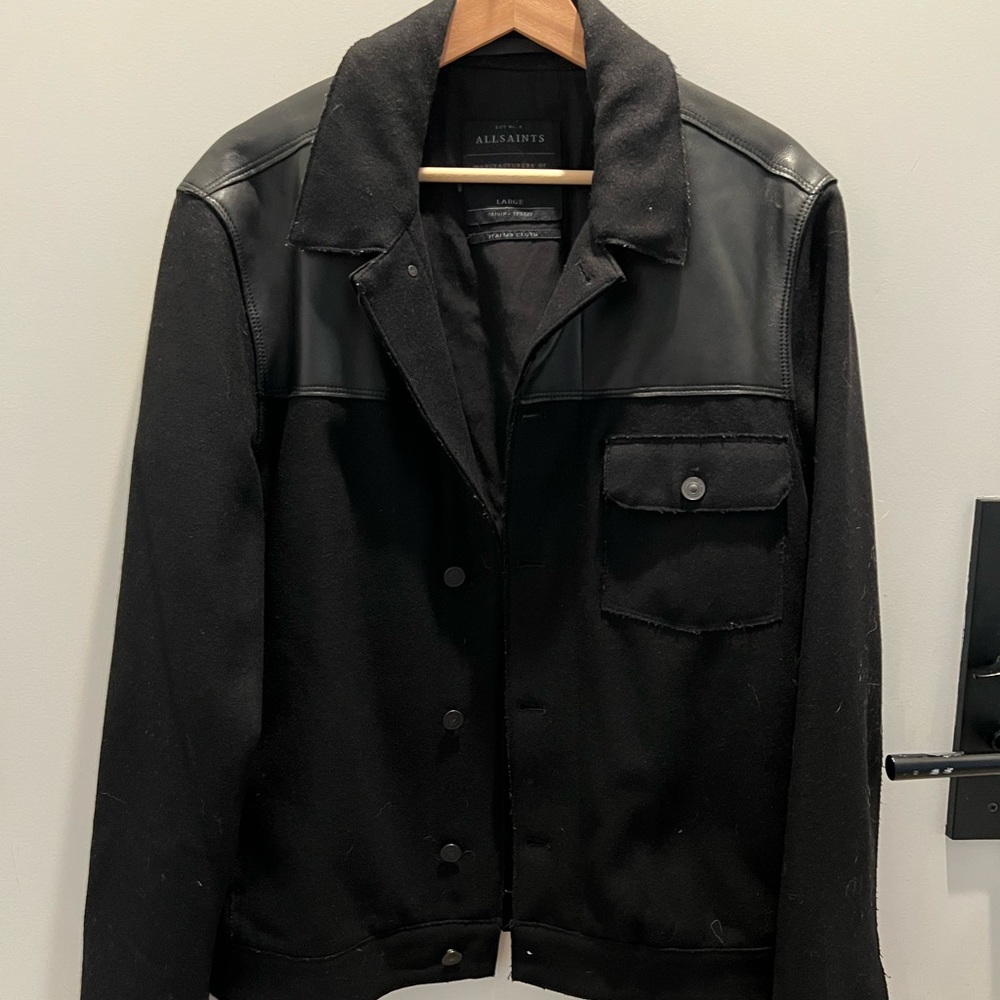 All saints leather and wool jacket